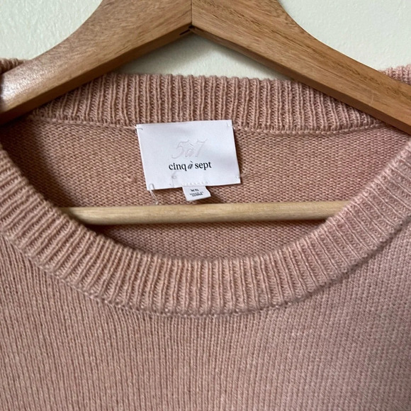 Cinq a Sept - Peach Bell Sleeve Sweater w/ Peplum Hem Size XS - Picture 2 of 5